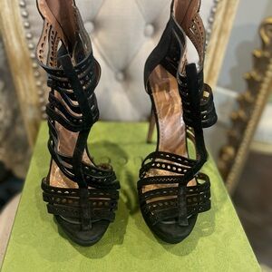 Alaia Black Strappy Women's Heels